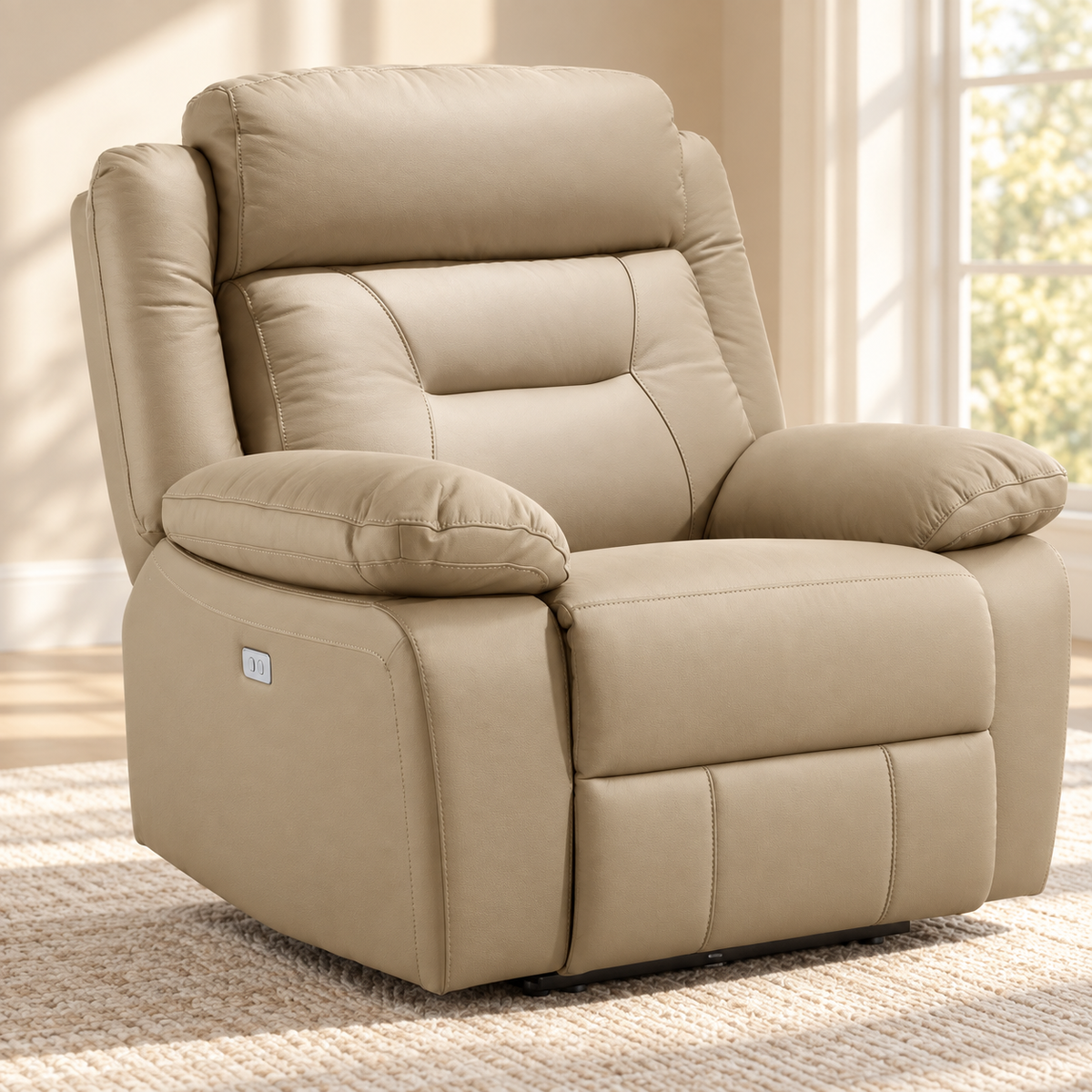 IF-8111 power recliner chair — upright closed position, single chair lifestyle image