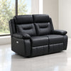 Modern Leather-Match Power Reclining Loveseat with USB Charging — Black Leather Match lifestyle