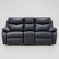Modern Leather-Match Power Reclining 3-Seater Sofa with USB Charging — Black Leather Match clean product image
