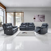 Modern Leather-Match 3-Piece Power Reclining Sofa Set with USB Charging — Black Leather Match, full 3-piece set main lifestyle image