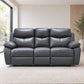 Modern Leather-Match Power Reclining 3-Seater Sofa with USB Charging — Grey Leather Match lifestyle