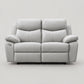 Modern Leather-Match Power Reclining Loveseat with USB Charging — Light Grey Leather Match clean product image