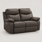 Modern Leather-Match Power Reclining Loveseat with USB Charging — Dark Chocolate Brown Leather Match clean product image