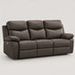 Modern Leather-Match Power Reclining 3-Seater Sofa with USB Charging — Dark Chocolate Brown Leather Match clean product image