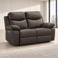 Modern Leather-Match Power Reclining Loveseat with USB Charging — Dark Chocolate Brown Leather Match lifestyle