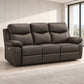 Modern Leather-Match Power Reclining 3-Seater Sofa with USB Charging — Dark Chocolate Brown Leather Match lifestyle
