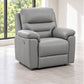 Modern Leather-Match Power Reclining Chair with USB Charging — Light Grey Leather Match lifestyle