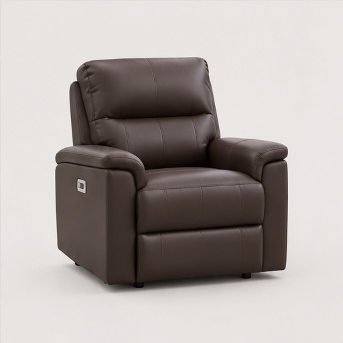 Modern Leather-Match Power Reclining Chair with USB Charging — Espresso Leather Match clean product image