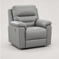Modern Leather-Match Power Reclining Chair with USB Charging — Light Grey Leather Match clean product image