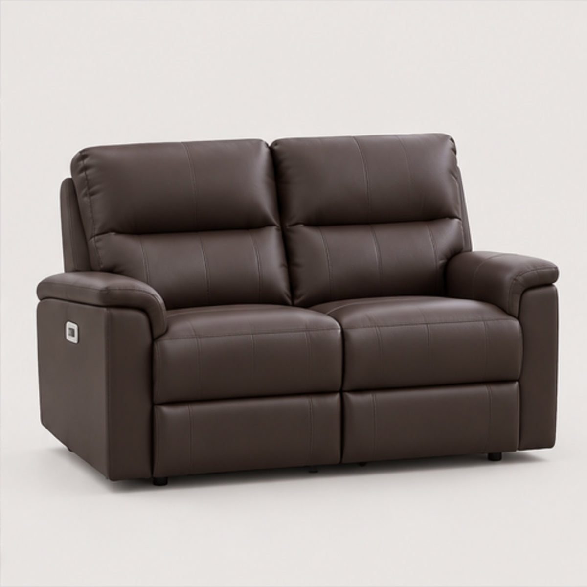 Power reclining loveseat – Chocolate Brown Leather Match clean view