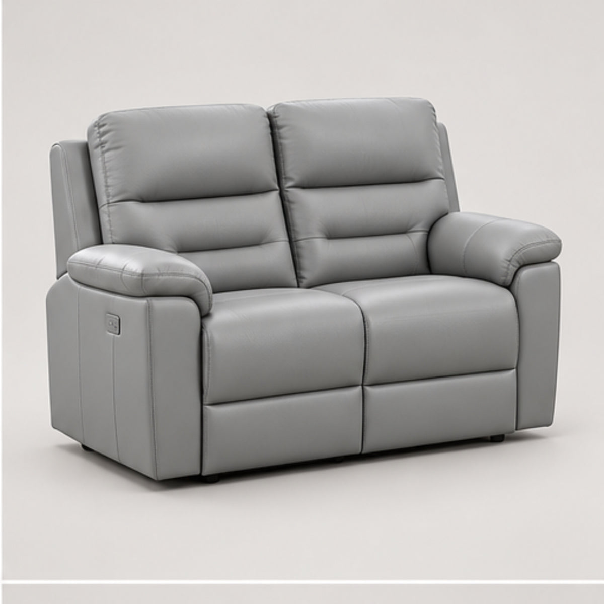 Power reclining loveseat – Light Grey Leather Match clean view