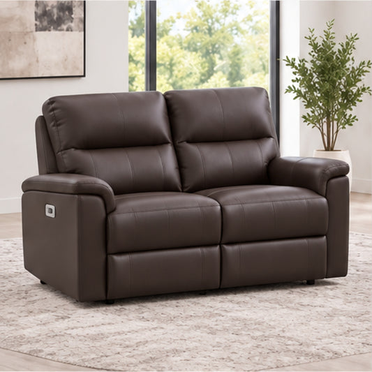 Power reclining loveseat – Chocolate Brown Leather Match lifestyle