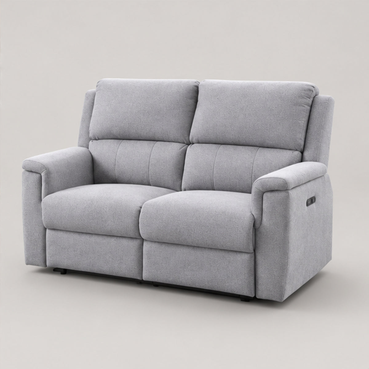Modern Power Reclining Loveseat with USB Charging — Grey Fabric clean product image