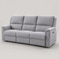Modern Power Reclining 3-Seater Sofa with USB Charging — Grey Fabric clean product image