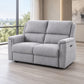 Modern Power Reclining Loveseat with USB Charging — Grey Fabric lifestyle