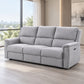 Modern Power Reclining 3-Seater Sofa with USB Charging — Grey Fabric lifestyle