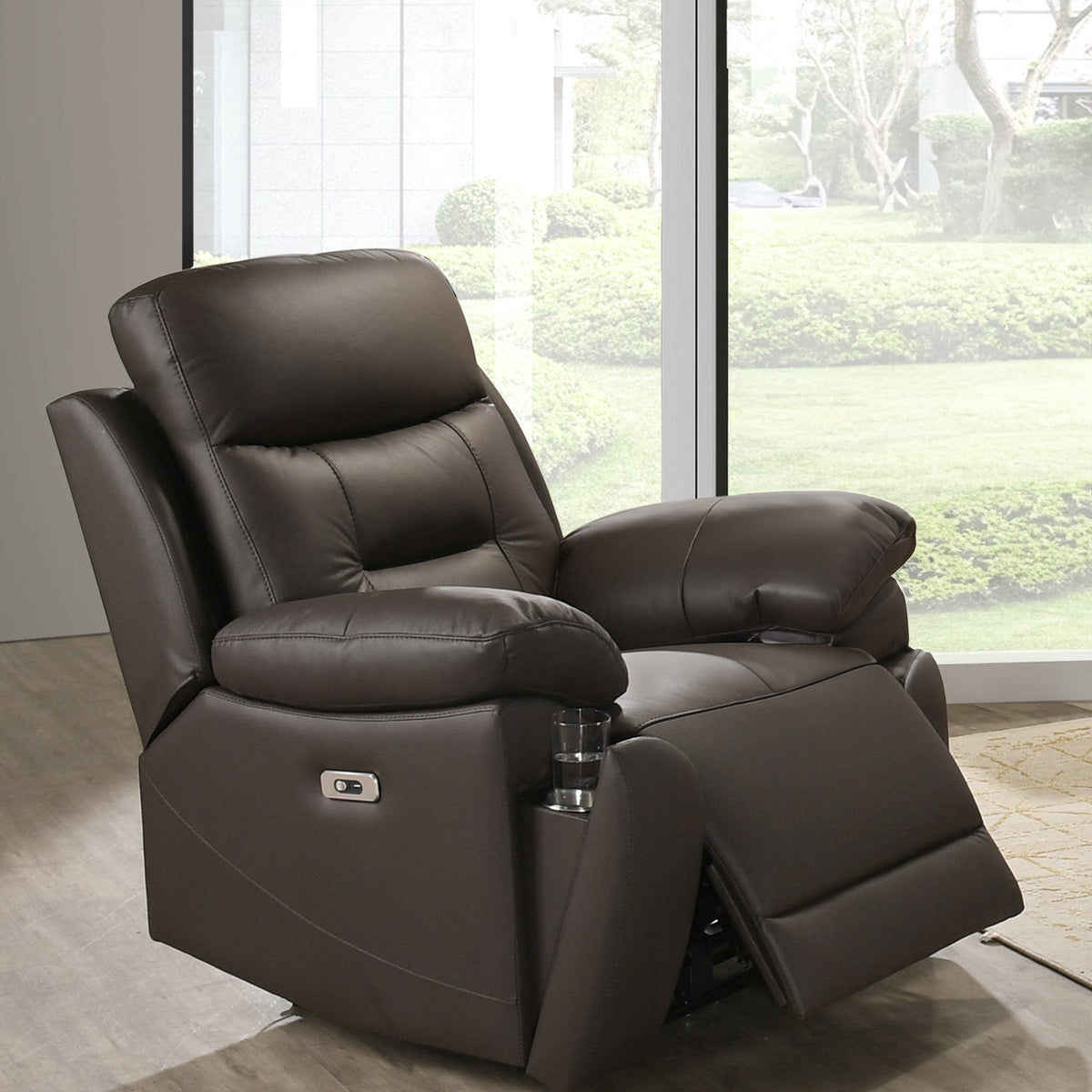 Modern Leather-Match Power Recliner Chair with USB & Hidden Cupholders – product image 1