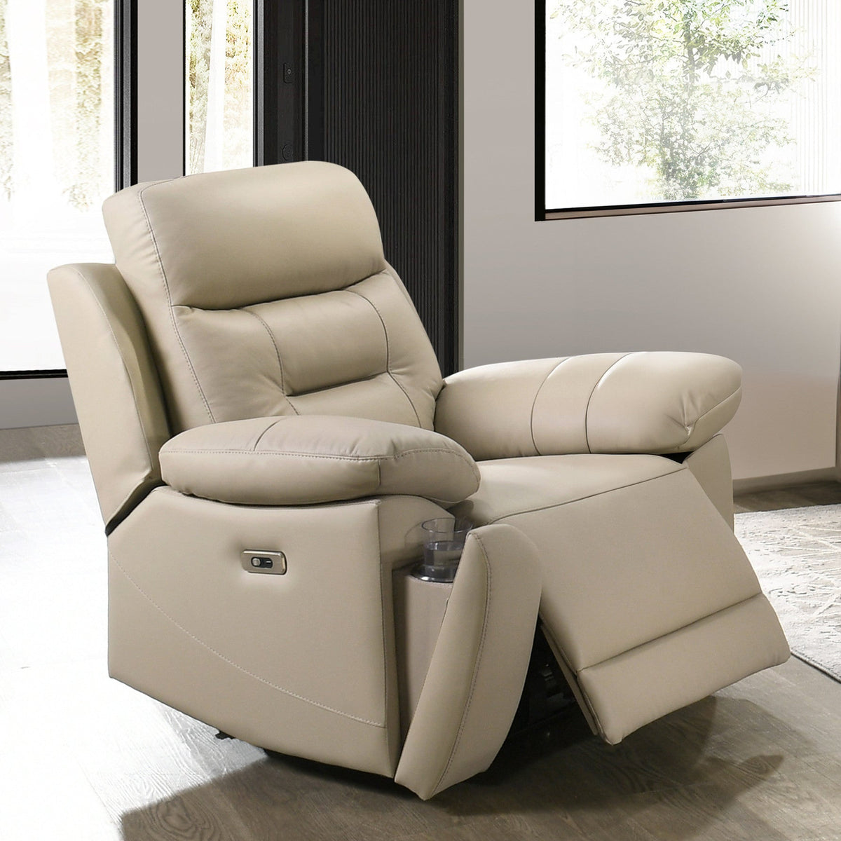 Modern Leather-Match Power Recliner Chair with USB & Hidden Cupholders – product image 7