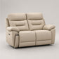 Modern Leather-Match Power Reclining Loveseat with USB & Hidden Cupholders — Soft Cream Beige Leather Match clean product image