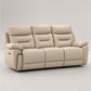 Modern Leather-Match Power Reclining 3-Seater Sofa with USB & Hidden Cupholders — Soft Cream Beige Leather Match clean product image