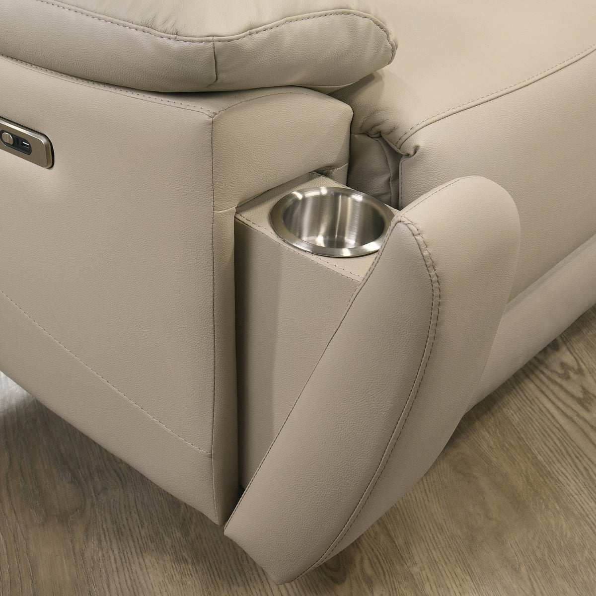 Modern Genuine Leather/Match 3-Piece Power Reclining Sofa Set with USB & Hidden Cupholders