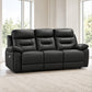 Modern Leather-Match Power Reclining 3-Seater Sofa with USB & Hidden Cupholders — Midnight Black Leather Match lifestyle