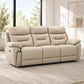 Modern Leather-Match Power Reclining 3-Seater Sofa with USB & Hidden Cupholders — Soft Cream Beige Leather Match lifestyle