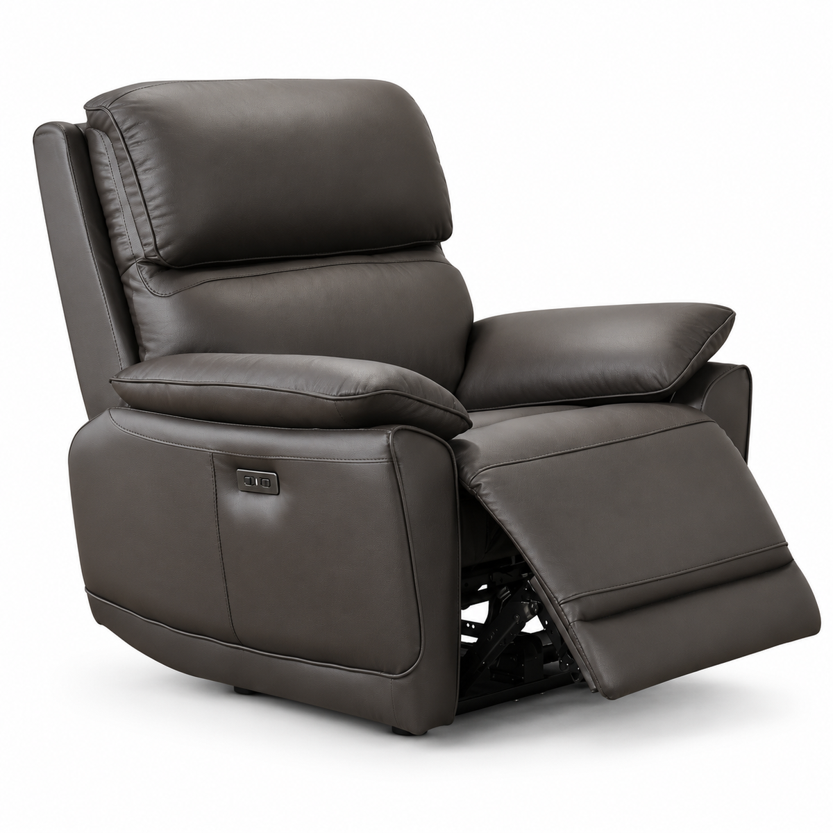 Pillow-Arm Leather-Match Power Recliner Chair with USB