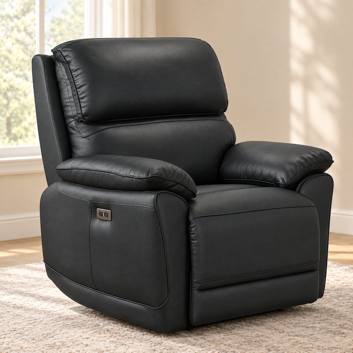 IF-8171 power recliner chair — upright closed position, single chair lifestyle image