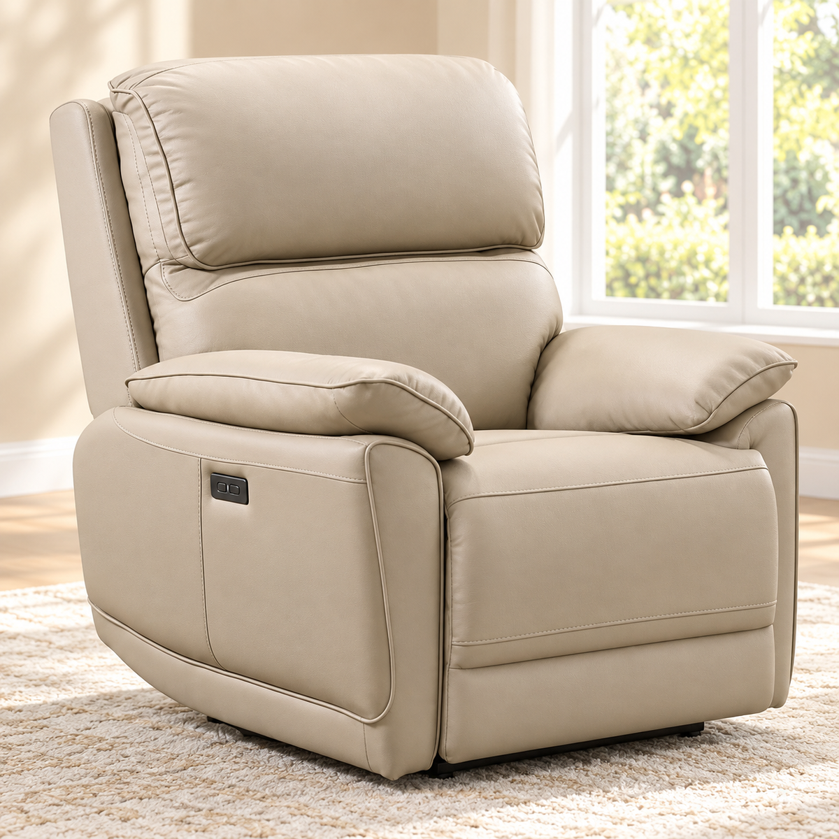 IF-8172 power recliner chair — upright closed position, single chair lifestyle image