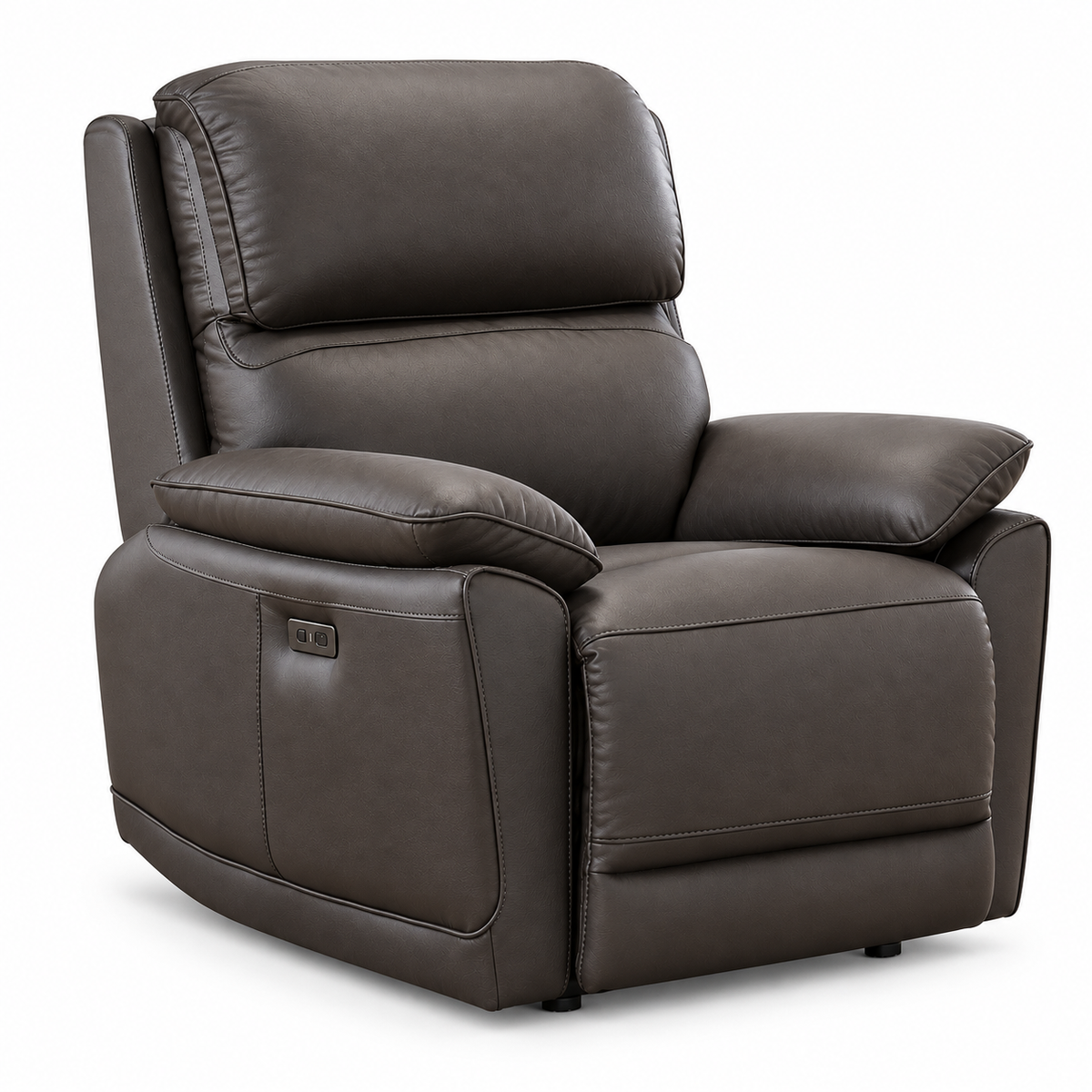 Pillow-Arm Leather-Match Power Recliner Chair with USB