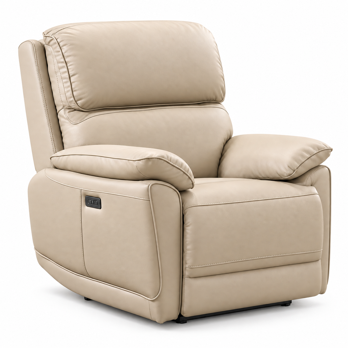 Pillow-Arm Leather-Match Power Recliner Chair with USB
