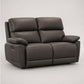 Modern Leather-Match Power Reclining Loveseat with USB Charging — Chocolate Brown Leather Match clean product image