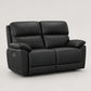 Modern Leather-Match Power Reclining Loveseat with USB Charging — Midnight Black Leather Match clean product image