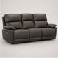 Modern Leather-Match Power Reclining 3-Seater Sofa with USB Charging — Chocolate Brown Leather Match clean product image