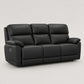 Modern Leather-Match Power Reclining 3-Seater Sofa with USB Charging — Midnight Black Leather Match clean product image