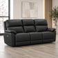 Modern Leather-Match Power Reclining 3-Seater Sofa with USB Charging — Midnight Black Leather Match lifestyle