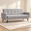 Modern Tufted Soft-Touch Fabric 3-Seater Sofa – Default Title, sofa only in a warm living room