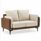Cream & Mocha Two-Tone Performance Fabric Loveseat — loveseat clean product