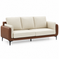 Cream & Mocha Two-Tone Performance Fabric 3-Seater Sofa – IF-8210-S clean sofa on white background