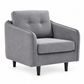 Grey Tufted Soft-Touch Fabric Chair — Grey, clean white background product image