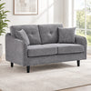 Grey Tufted Soft-Touch Fabric Loveseat — loveseat lifestyle