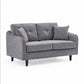 Grey Tufted Soft-Touch Fabric Loveseat — loveseat clean product