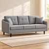 Grey Tufted Soft-Touch Fabric 3-Seater Sofa – Default Title, sofa only in a warm living room
