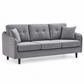 Grey Tufted Soft-Touch Fabric 3-Seater Sofa – IF-8220-S clean sofa on white background