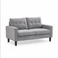 Modern Button-Tufted Woven Fabric Loveseat — loveseat clean product
