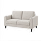 Contemporary Soft-Touch Fabric Loveseat with Cup Holders — loveseat clean product