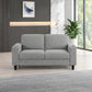 Contemporary Soft-Touch Fabric Loveseat with Cup Holders — loveseat lifestyle