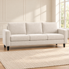Contemporary Soft-Touch Fabric 3-Seater Sofa – Beige, sofa only in a warm living room