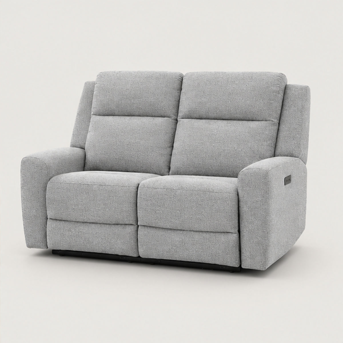 Soft Grey Fabric Power Reclining Loveseat with USB Charging — Soft Grey Fabric clean product image